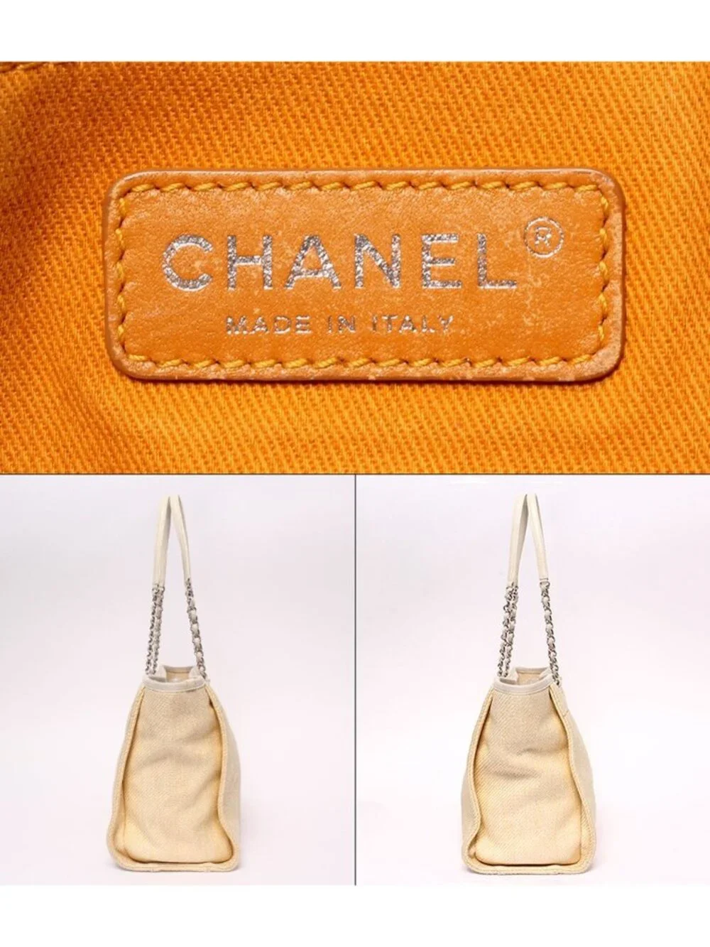 Chanel Chain Tote Shoulder Bag Silver 17 Deauville